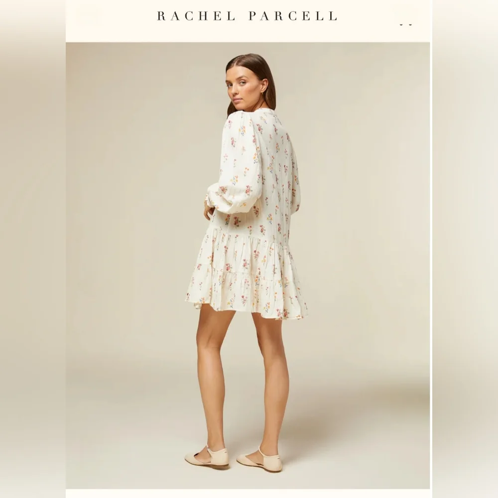 #140 Rachel Parcell Gauze V-Neck Dress NWT - Picture 4 of 4